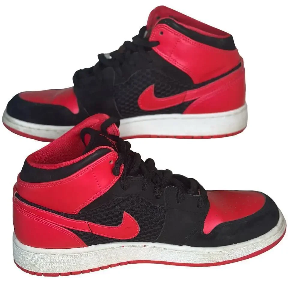Nike Air Jordan 1 Phat Black/Siren Red-White Girls Size 6Y